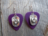 CLEARANCE Cowboy Hat Charm Guitar Pick Earrings - Pick Your Color