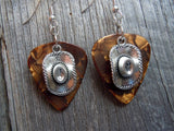 CLEARANCE Cowboy Hat Charm Guitar Pick Earrings - Pick Your Color