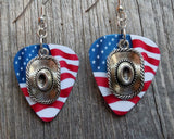 CLEARANCE Cowboy Hat Charm Guitar Pick Earrings - Pick Your Color