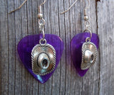 CLEARANCE Cowboy Hat Charm Guitar Pick Earrings - Pick Your Color