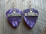 Cowgirl Charm Guitar Pick Earrings - Pick Your Color