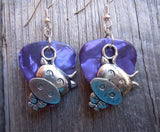 Cow Charm Guitar Picks Earrings - Pick Your Color