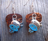 Cow Charm Guitar Picks Earrings - Pick Your Color