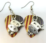 Cow Charm Guitar Picks Earrings - Pick Your Color