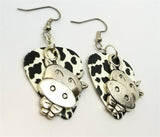 Cow Charm Guitar Picks Earrings - Pick Your Color