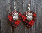 CLEARANCE Cow with Heart Pattern Charm Guitar Picks Earrings - Pick Your Color