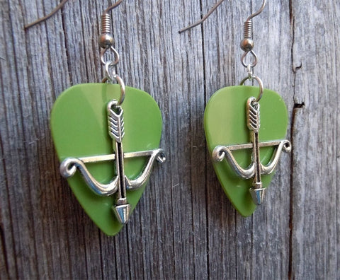 CLEARANCE Crossbow Charm Guitar Pick Earrings - Pick Your Color