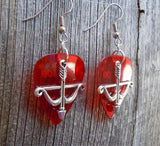 CLEARANCE Crossbow Charm Guitar Pick Earrings - Pick Your Color