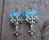 Large Cross Charm Guitar Pick Earrings - Pick Your Color