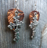Large Cross Charm Guitar Pick Earrings - Pick Your Color