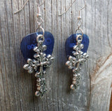 Large Cross Charm Guitar Pick Earrings - Pick Your Color
