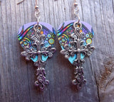 Large Cross Charm Guitar Pick Earrings - Pick Your Color