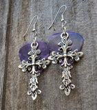Large Cross Charm Guitar Pick Earrings - Pick Your Color