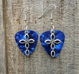 Cross Charm Guitar Pick Earrings - Pick Your Color