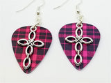 Cross Charm Guitar Pick Earrings - Pick Your Color