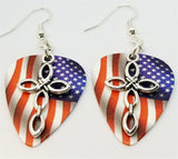 Cross Charm Guitar Pick Earrings - Pick Your Color