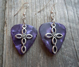 Cross Charm Guitar Pick Earrings - Pick Your Color
