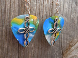 Cross Charm Guitar Pick Earrings - Pick Your Color