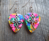 Cross Charm Guitar Pick Earrings - Pick Your Color