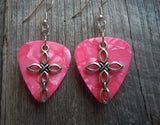 Cross Charm Guitar Pick Earrings - Pick Your Color