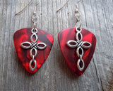 Cross Charm Guitar Pick Earrings - Pick Your Color