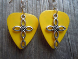 Cross Charm Guitar Pick Earrings - Pick Your Color