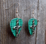 Cross Charm Guitar Pick Earrings - Pick Your Color
