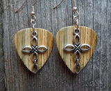 Cross Charm Guitar Pick Earrings - Pick Your Color