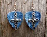 Cross Charm Guitar Pick Earrings - Pick Your Color