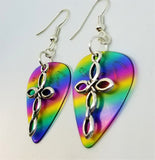 Cross Charm Guitar Pick Earrings - Pick Your Color