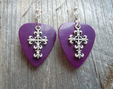CLEARANCE Scrolling Cross Charm Guitar Picks Earrings - Pick Your Color