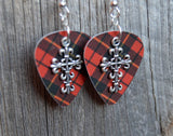 CLEARANCE Scrolling Cross Charm Guitar Picks Earrings - Pick Your Color