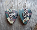 CLEARANCE Scrolling Cross Charm Guitar Picks Earrings - Pick Your Color