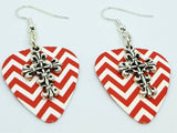 CLEARANCE Scrolling Cross Charm Guitar Picks Earrings - Pick Your Color