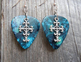 CLEARANCE Scrolling Cross Charm Guitar Picks Earrings - Pick Your Color