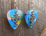 CLEARANCE Scrolling Cross Charm Guitar Picks Earrings - Pick Your Color