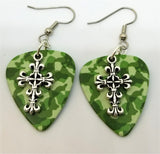 CLEARANCE Scrolling Cross Charm Guitar Picks Earrings - Pick Your Color