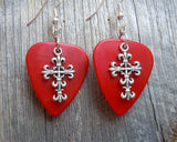 CLEARANCE Scrolling Cross Charm Guitar Picks Earrings - Pick Your Color
