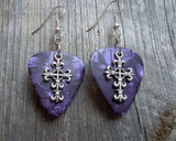 CLEARANCE Scrolling Cross Charm Guitar Picks Earrings - Pick Your Color