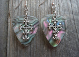 CLEARANCE Scrolling Cross Charm Guitar Picks Earrings - Pick Your Color