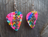 CLEARANCE Scrolling Cross Charm Guitar Picks Earrings - Pick Your Color