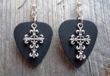 CLEARANCE Scrolling Cross Charm Guitar Picks Earrings - Pick Your Color