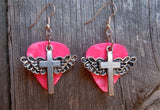 CLEARANCE Winged Cross Charm Guitar Pick Earrings - Pick Your Color