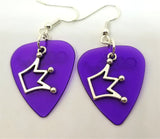 CLEARANCE Jughead Crown Charm Guitar Pick Earrings - Pick Your Color