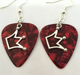 CLEARANCE Jughead Crown Charm Guitar Pick Earrings - Pick Your Color