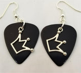 CLEARANCE Jughead Crown Charm Guitar Pick Earrings - Pick Your Color