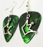 CLEARANCE Jughead Crown Charm Guitar Pick Earrings - Pick Your Color