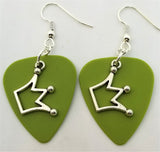 CLEARANCE Jughead Crown Charm Guitar Pick Earrings - Pick Your Color