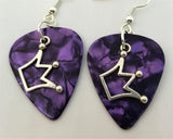 CLEARANCE Jughead Crown Charm Guitar Pick Earrings - Pick Your Color