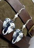 Dalmatian Puppies Guitar Pick Earrings with White Swarovski Crystals